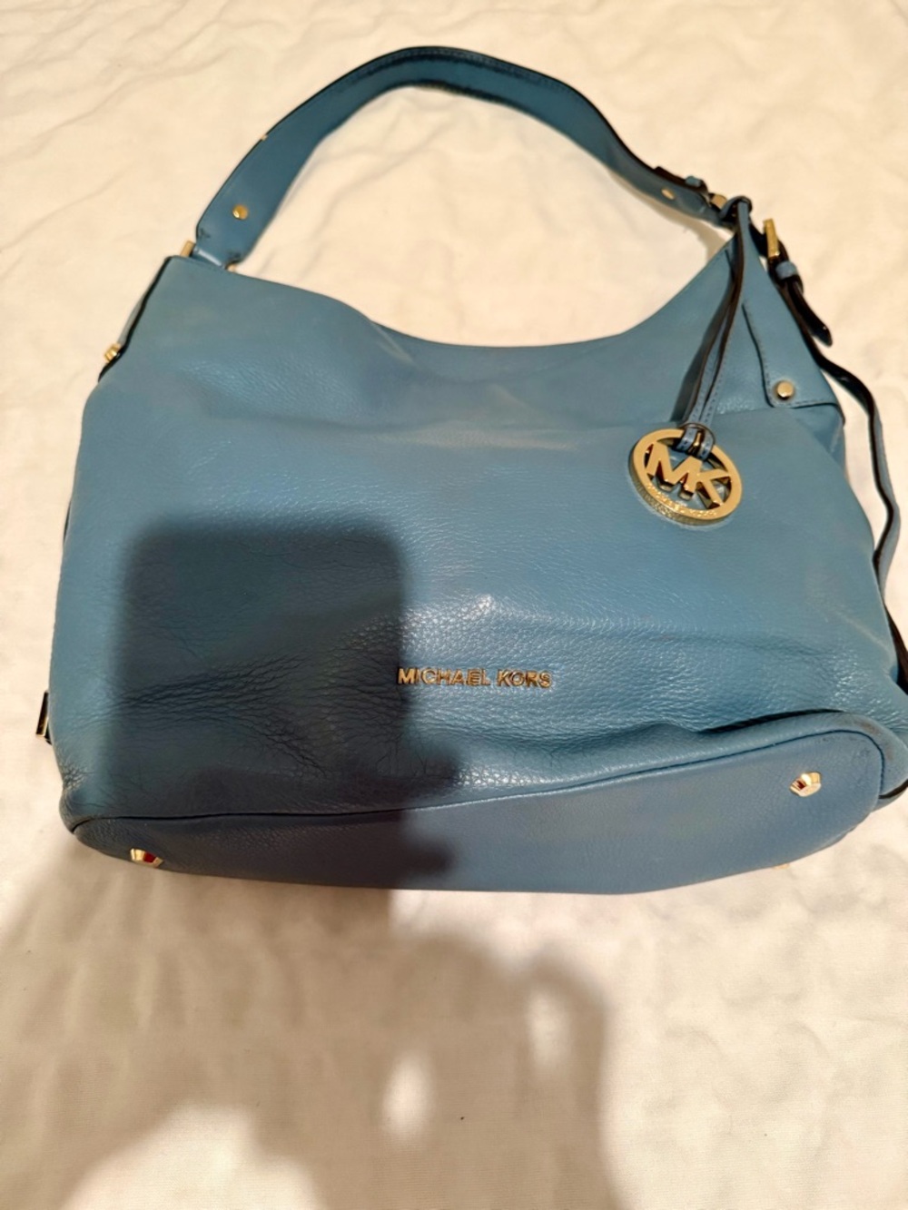 Michael Kors Nolita Bedford Blue Leather Large Hobo Handbag - Picture 5 of 10
